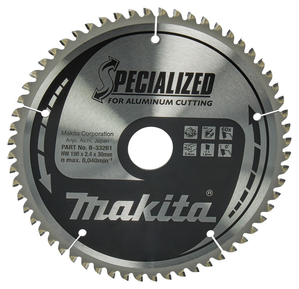 Makita B-33261 Cirkelzaagblad - 190x30x2,4mm - 60T - Aluminium