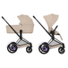 Cybex Kinderwagen e-Priam 5 Comfort Matt Black/Cozy Beige incl. Foldable Carrycot