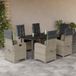 Prolenta Maison Exclusive Tuinset voor buiten, 7-delig, met kussens, lichtgrijs, van polyrotan