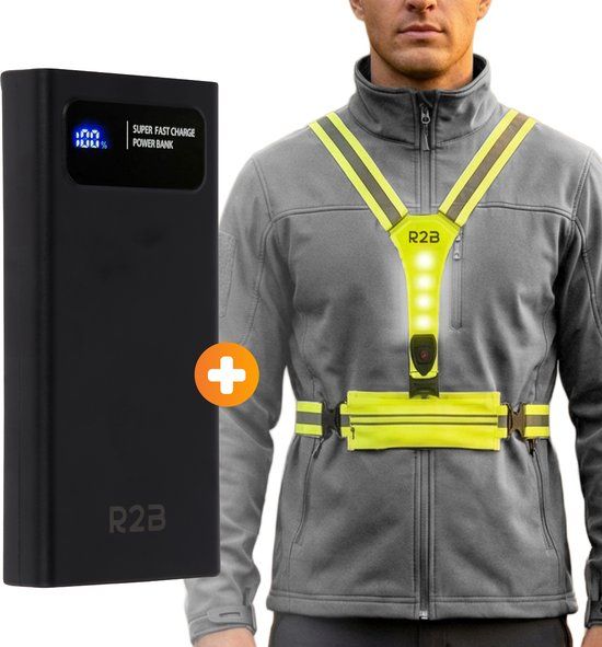R2B Noodpakket met Powerbank en Veiligheidsvest met Verlichting