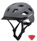 MEETYOO Cycling Fietshelm Volwassenen - Fietshelm Dames - Fietshelm Heren - LED Verlichting - A-Grijs - L (58-63CM)