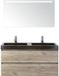 BES LED Maxx XL Badmeubelset 120 cm - Craft Oak - Wastafel Lucca Dubbel 2 Kraangaten met LED Spiegel