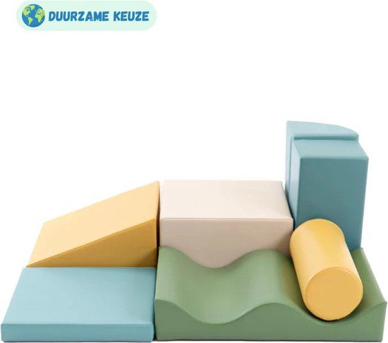 Iglu Softplay foam blokken set - 7 speelblokken | turquoise