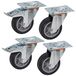 Dörner + Helmer Set van 4 transporttoestellen stuurwielen 100 mm TPE, plaat 100 x 85 mm, rolmix, draagkracht 210 kg/set