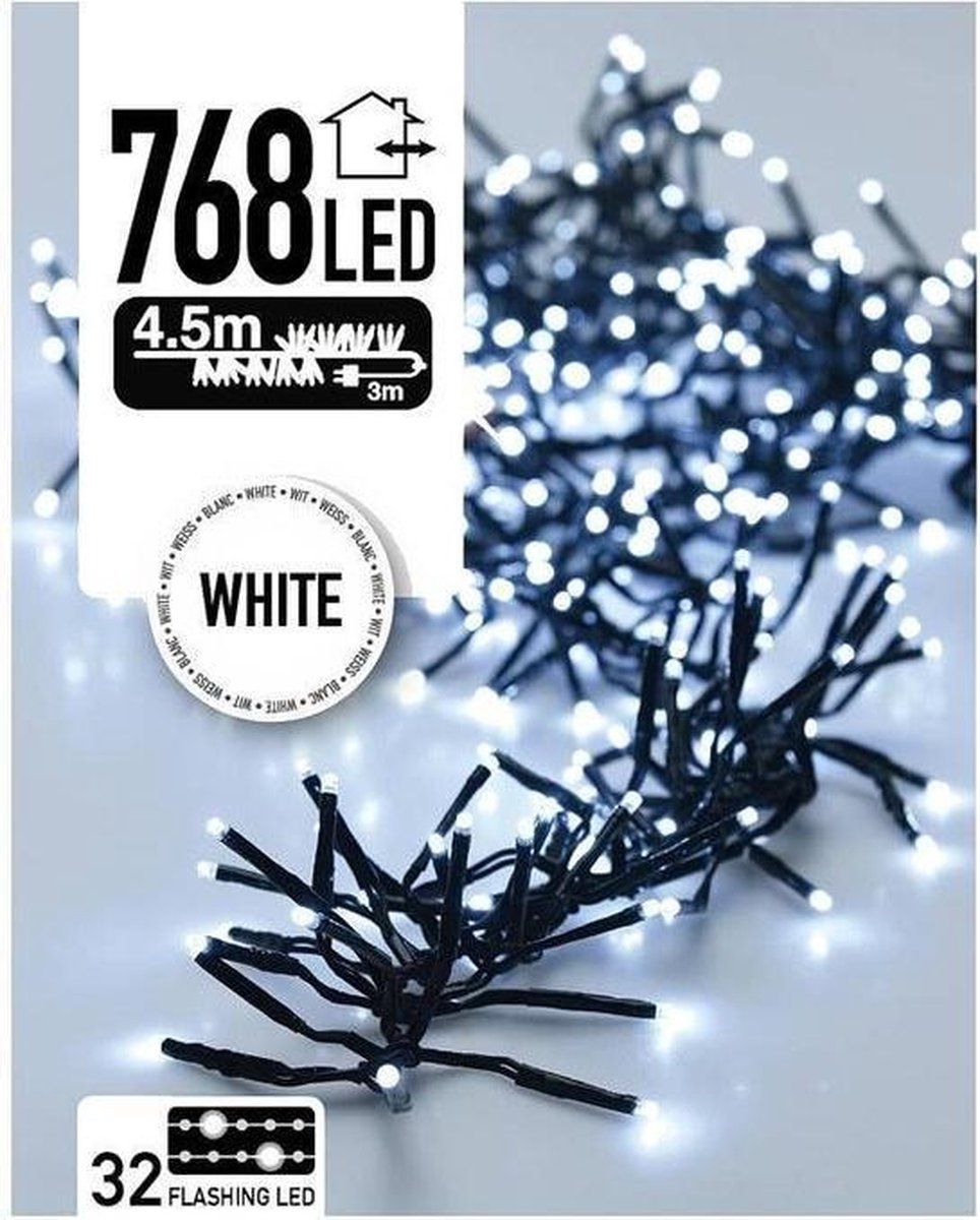 It's All About Christmas Micro Cluster Kerstverlichting 768 LED's 4.5m Koud Wit + FLASHING LIGHTS - Lichtsnoer Kerst -
