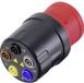 VOLTCRAFT VMA-3L 16 Meetadapter CEE-stekker 16 A 5-polig - Bus 4 mm Donkergrijs, Rood