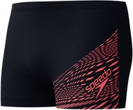 Speedo Medley Logo Zwemboxer Heren - Zwart/Koraalrood - XXL