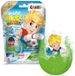 INKEE SURPRISE FOOTBALL Badbal met verrassing, kinderbadbom met zuignap, voetbal, speelfiguur, pop corngeur, dermatologisch getest, 1 stuk (1 stuk)