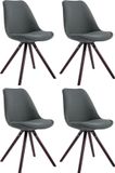 CLP Toulouse Set van 4 stoelen - Rond - Stof groen natura