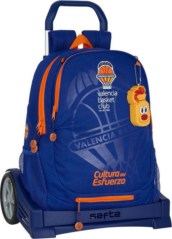 Safta Schoolrugzak met Wielen Evolution Valencia Basket Blauw Oranje