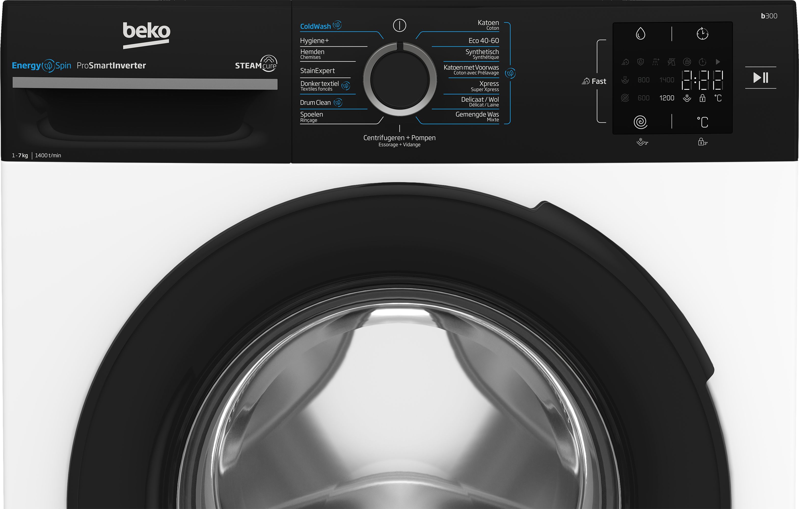 Beko BM3WFU3741B EnergySpin - Wasmachine - Wit
