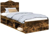 vidaXL Bedframe Rook Eiken Massief Grenenhout 90 x 190 cm