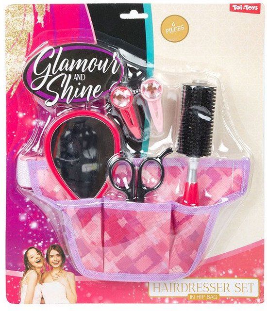 Toi-Toys Glamour Shine Kapperset in Heuptas - Roze - 50 ml