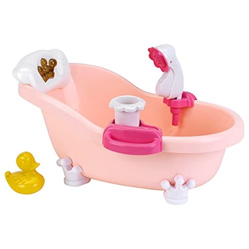 Klein 1665 Baby Coralie-bad en accessoires|Poppenbad met licht en geluid|Grappige schuim- en douchefunctie|Afmetingen: 46 cm x 28 cm x 26 cm|Speelgoed voor kinderen van 18 maanden en ouder
