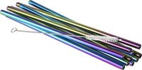 Things for Drinks Metal Straw Rainbow 215*8 mm 10 straws + brush