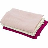 DOMIVA Mousseline Domiva Rose 3-delige set 60x60 cm