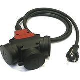 PC ELECTRIC 980901315684 verlengkabel 3-voudig H07RN-F 3G1.5 lengte 1,5 m IP44