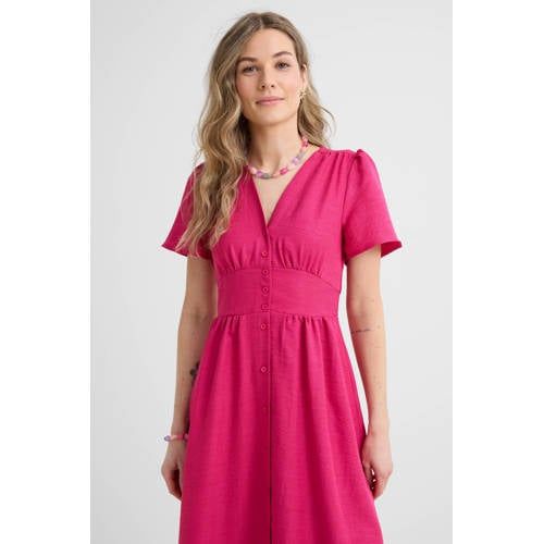 Anytime midi jurk roze