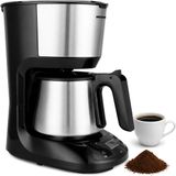 Heinner Armoure Filter Koffiezetapparaat met Timer – 1,25 L – 750W – LCD-display – Programmeerbaar – Druppelstop – Warmhoudfunctie – Automatische Uitschakeling – Zwart