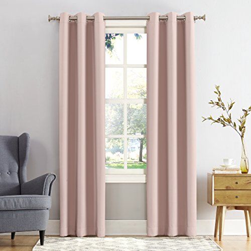 Sun Zero Easton Energiebesparend verduisteringsgordijnpaneel - Blush Pink - 101,6 x 274,3 cm