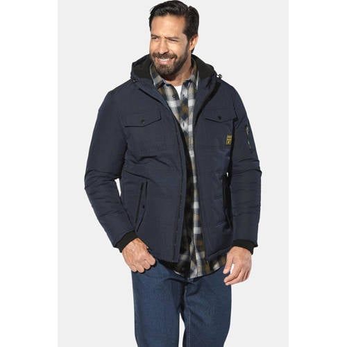 Jan Vanderstorm EIRHOLM gewatteerde jas Plus Size donkerblauw