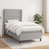 Maison Exclusive - Sommier à lattes de lit avec matelas gris clair 90x200 cm tissu