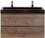 BES LED Maxx XL Badmeubelset 100 cm - Tabacco - Wastafel Lucca 2 Kraangaten