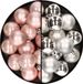 Decoris Kaemingk B.V. 32x Kunststof Kerstballen Mix Lichtroze/Zilver 4 cm