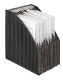Veloflex 4446280 - Stabiele opbergdoos DIN A4 van polypropyleen met textielversterkte randen, doos met 23 vakken, compatibel met A4-documenten, flexibele onderkant, zwart, 1 stuk