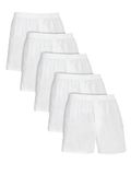 Fruit of the Loom Herenondergoed Geweven Boxer Multipack, Geweven - 5 Pack - Wit, S
