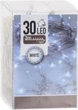 Merkloos Kerstverlichting - 2 meter - op batterij - helder wit - 30 lampjes - lichtsnoer