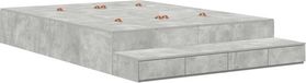 vidaXL Opbergbedframe Beton Grijs 150 cm Bewerkt Hout
