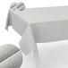 Lurex Tafelkleed, afwasbaar, teflon gecoat, onderhoudsvriendelijk, lotuseffect, vuil- en waterafstotend, NATA-bladeren, 100 x 140 cm, snijrand, zilver