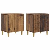 vidaXL Nachtkastje - Oud hout - 43 x 34,5 x 50 cm