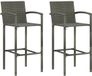 vidaXL Barkrukken - 2 stuks - Poly Rattan - Grijs