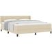 Prolenta Maison Exclusive - Boxspringbed met hoofdeinde, crème kleur, 200 x 180 cm, gestoffeerd