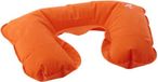 Merkloos / Sans marque Bol Opblaasbaar reiskussen/nekkussen - in een etui - oranje - 33 x 21 cm - velours kunststof
