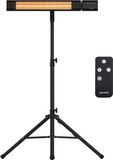 Auronic Terrasverwarmer - Infrarood Verwarming - Tot 15m2 - Carbon Fibre Techniek Met Tripod - 9 Standen - 2500W - Afstandsbediening - Zwart