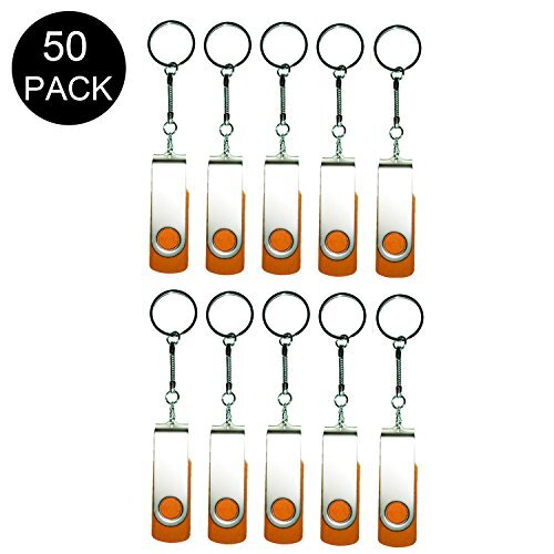 Meiyuexiang 50 Stks Swivel USB 2.0 Flash Drive Memory Stick Opvouwbare opslag Thumb U Disk Gift 128MB ORANJE