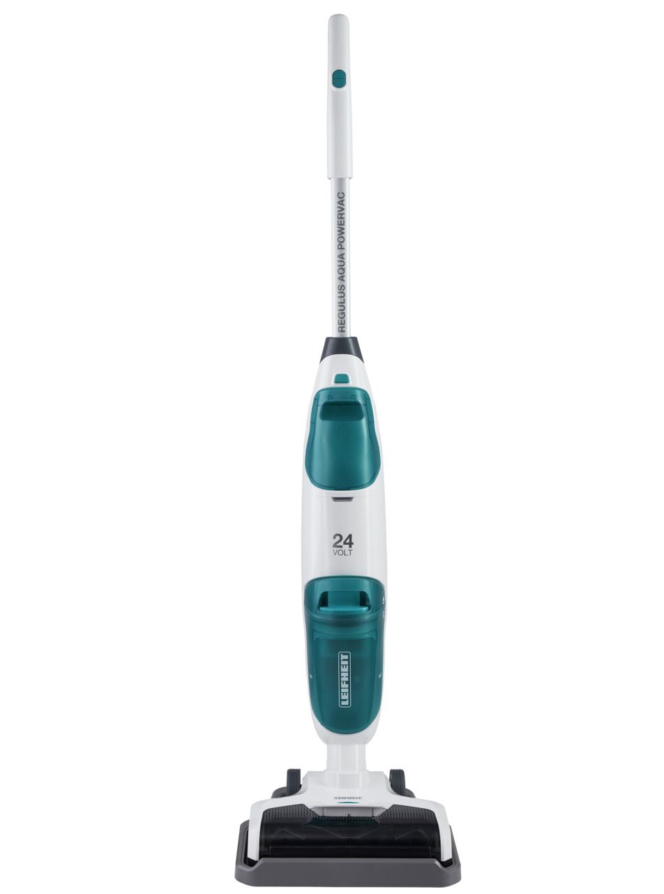 Leifheit Regulus Aqua PowerVac Steelstofzuiger - Draadloos - Zakloos - Nat & Droog - Blauw/Grijs/Wit
