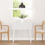 vidaXL Eettafel massief hout wit rubber
