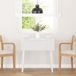 vidaXL Eettafel massief hout wit rubber