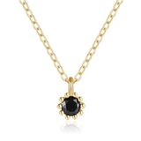 Elenza AMS Elenza Goudkleurige Ketting met Zwarte Zirkonia in 925 Sterling Zilver