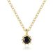 Elenza AMS Elenza Goudkleurige Ketting met Zwarte Zirkonia in 925 Sterling Zilver
