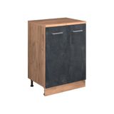 Vicco Keukenkast voor schuine wand R-Line, Zwart beton, 60 cm zonder schuine kant met 2 deuren