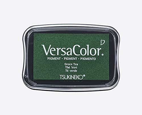 RAYHER Hobby 29017446 Tsukineko Versa Color pigmentstempelkussen, groen tea, 9,6 x 6,3 x 1,8 cm, inkt op waterbasis