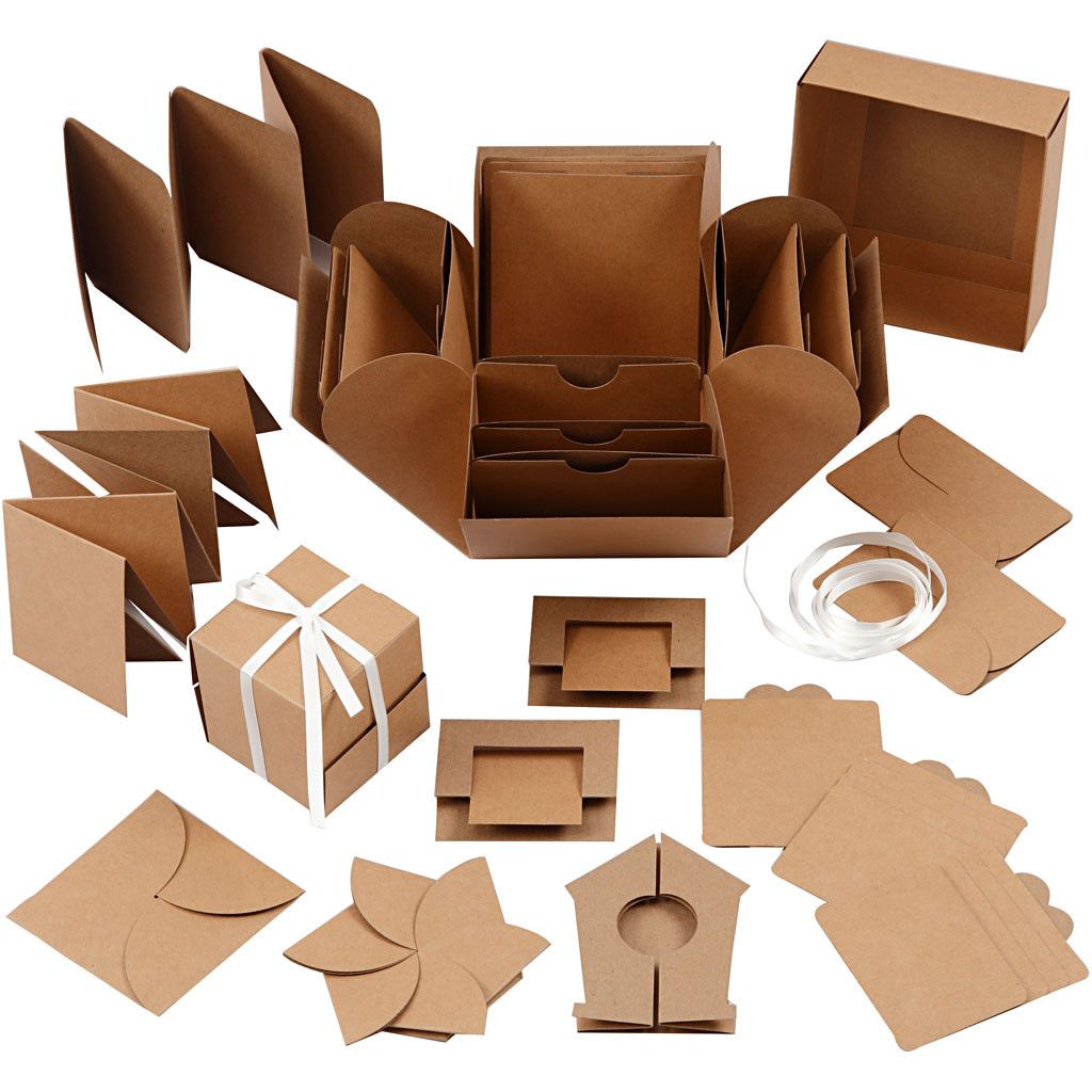 Creativ Company Gift Wrap Box - Beige - 120x120x120mm - 1 pc