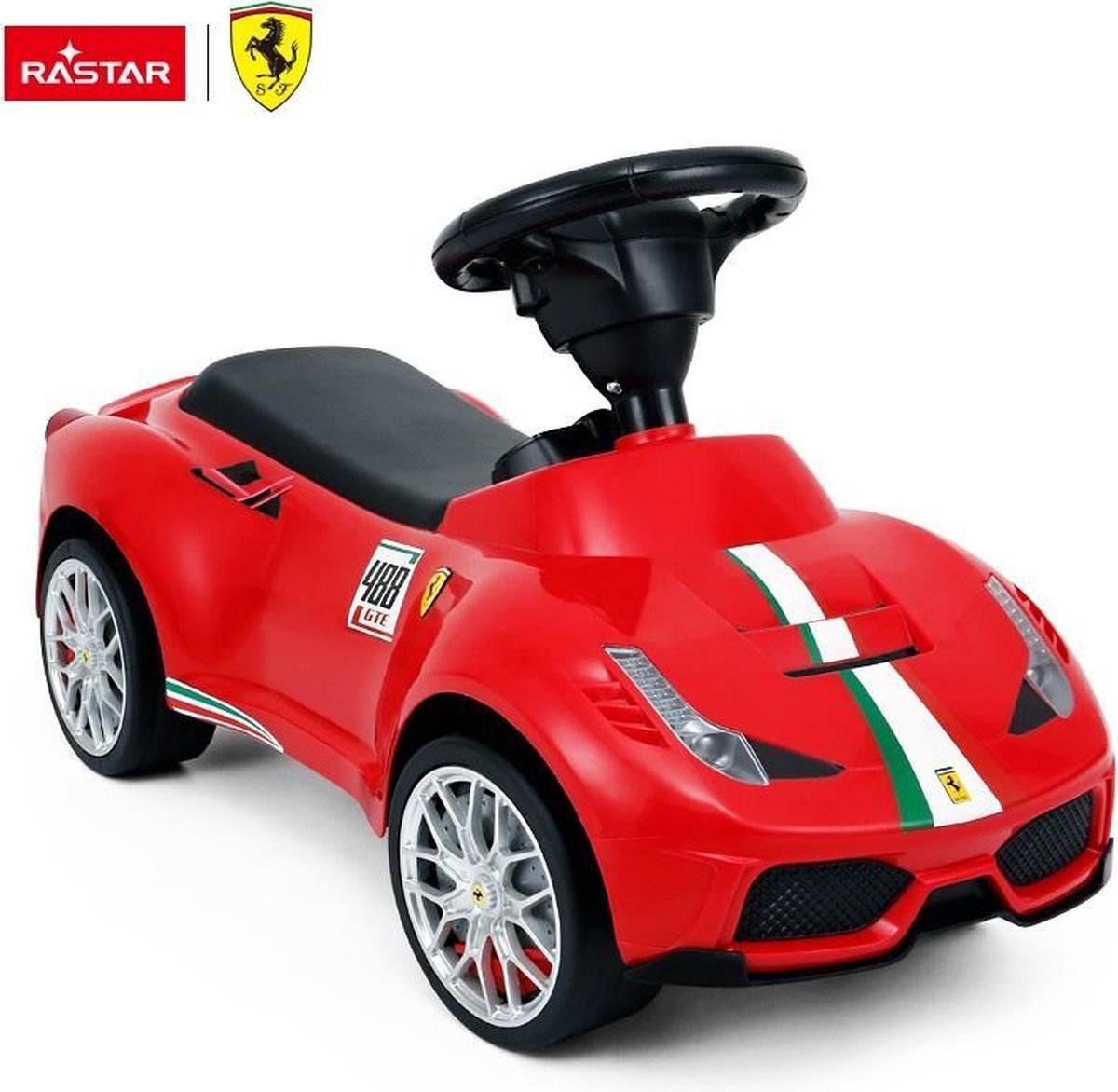 Happy Baby Loopauto Ferrari 488 Gt Junior 70 X 38,2 Cm Wit/zwart