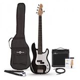 Gear4music LA 5-snarige Basgitaar, Zwart + 15 W Versterkerpakket
