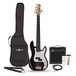 Gear4music LA 5-snarige Basgitaar, Zwart + 15 W Versterkerpakket